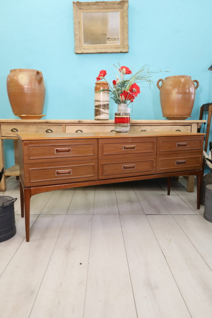 Teak TV chest of drawers