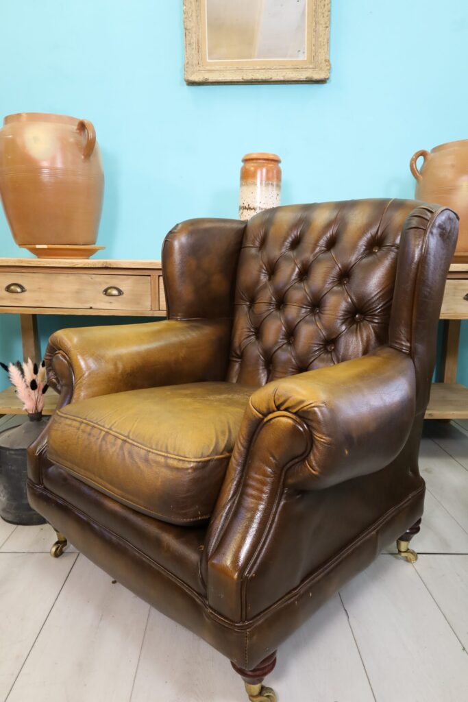 Green Chesterfield Armchair