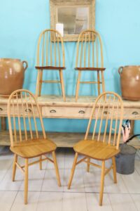 Chairs in oak with rod backrest