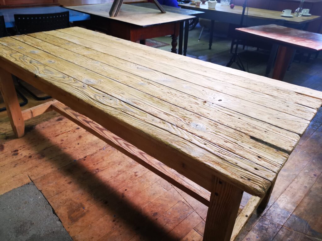 Long antique fir table