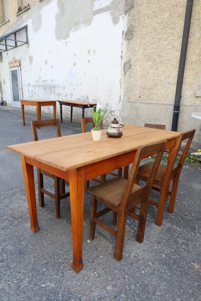 Antique beech dining table