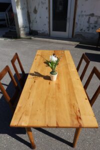 Antique beech wood table