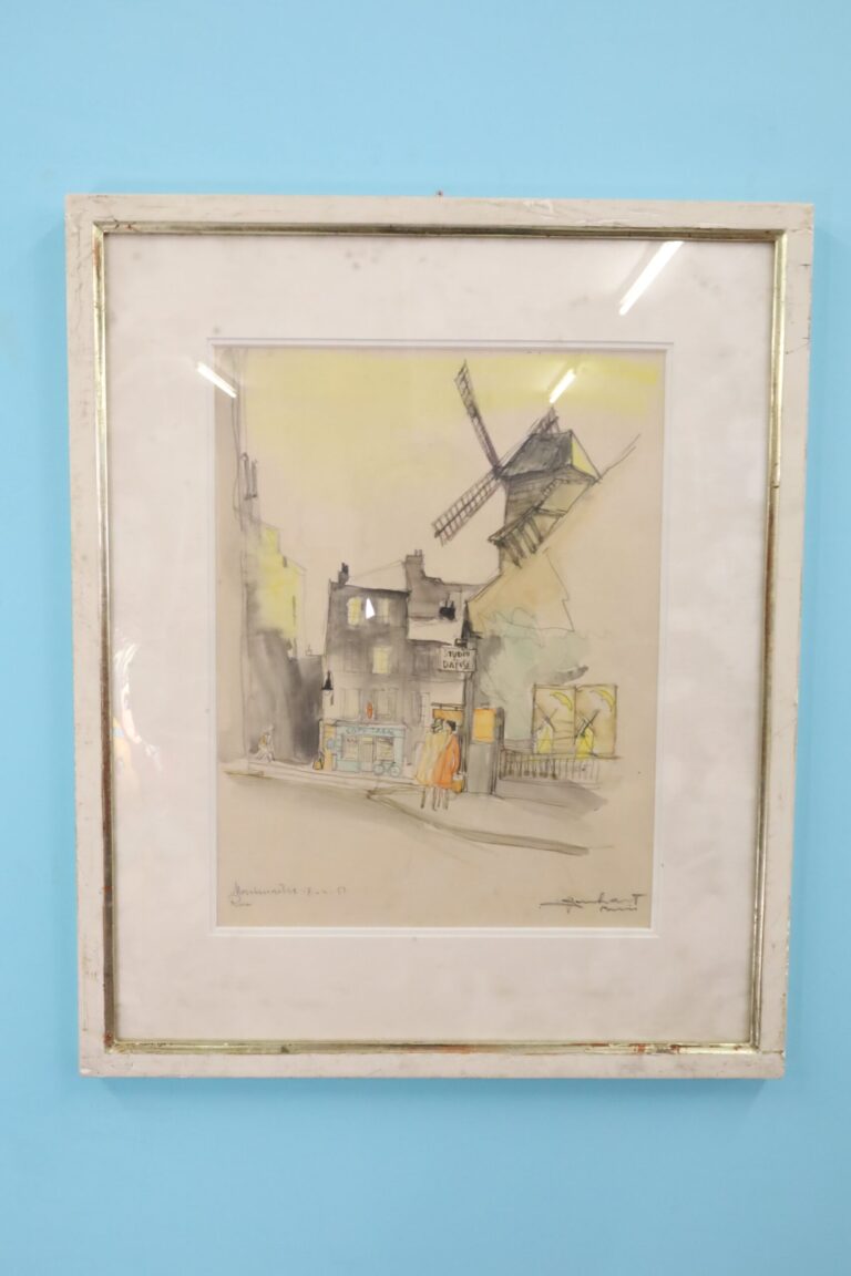 Image: Watercolour windmill - Image 1 | bevintage.ch
