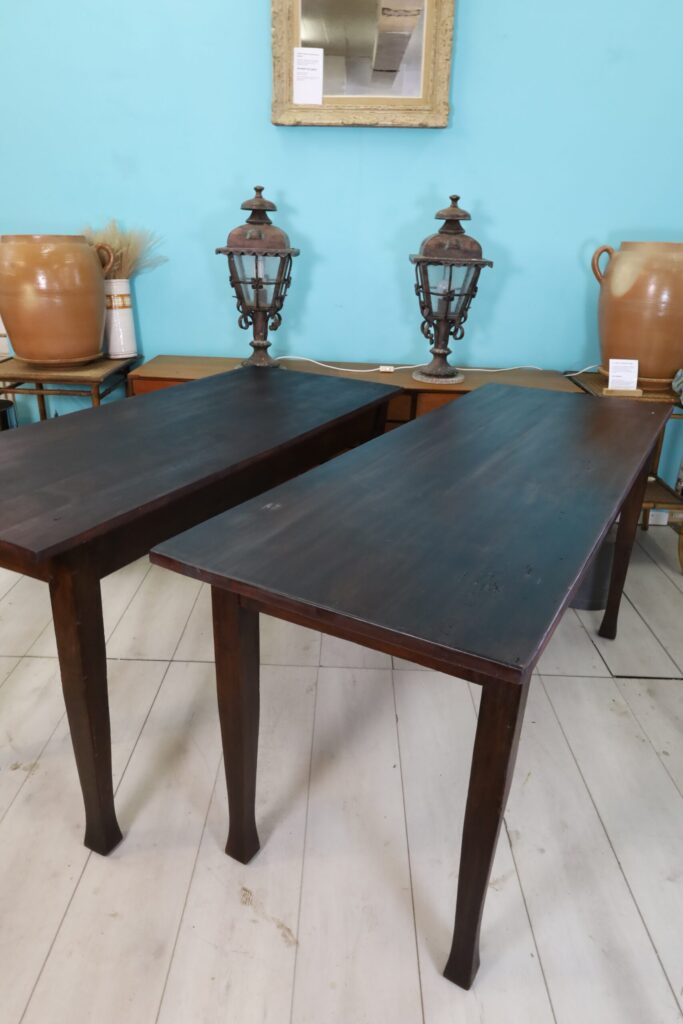 Antique dark bistro tables