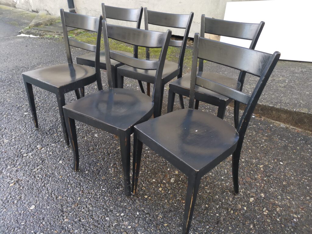 6x Vintage Chairs black