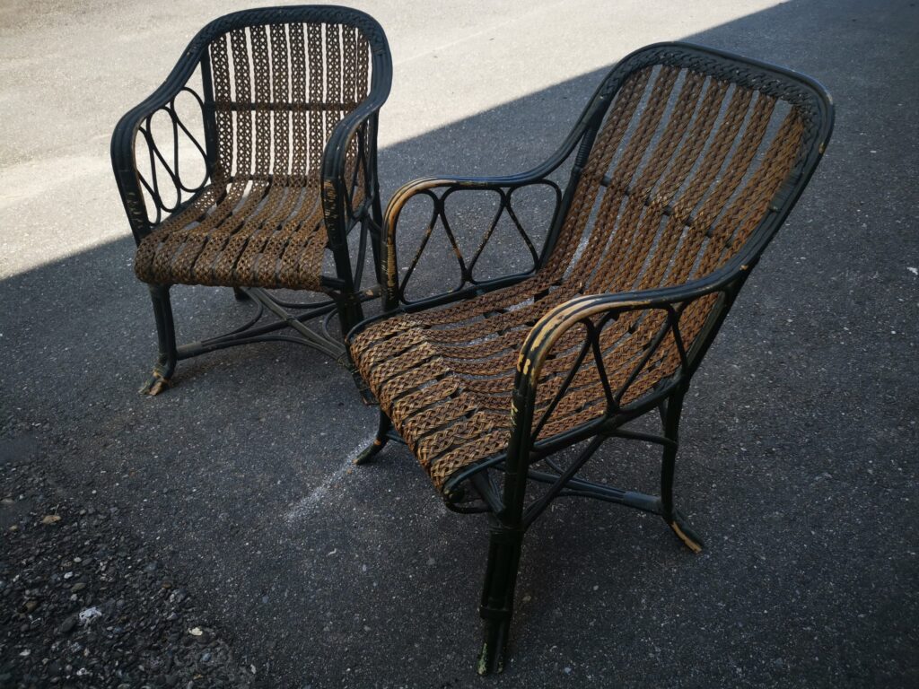 Fauteuil de jardin en rotin des années 70