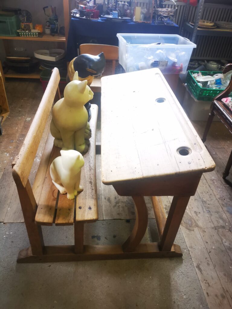 Small antique school desk