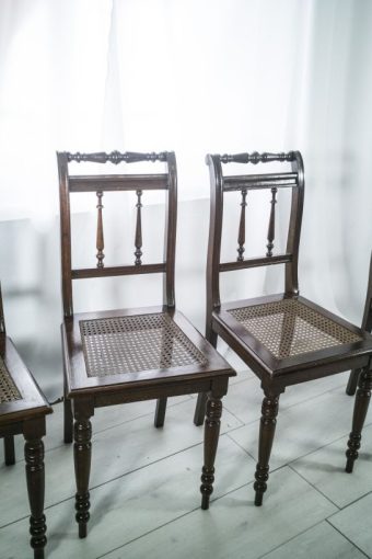 Antique Art Nouveau Chairs with Wickerwork