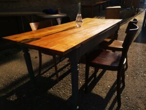 Antique beech dining table