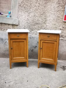 2 old oak side cabinets