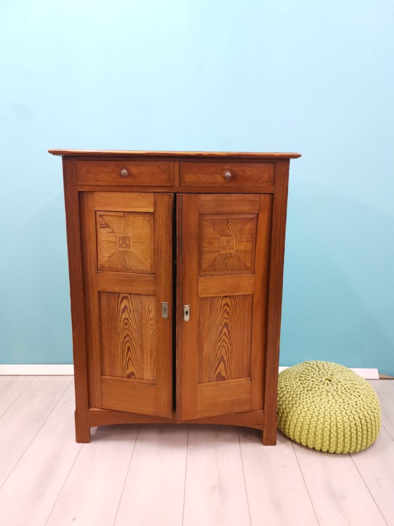 Antique fir wood half cupboard