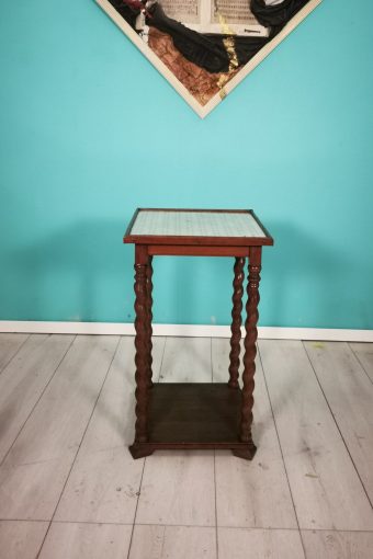 Side table / plant stand with fabric inlay