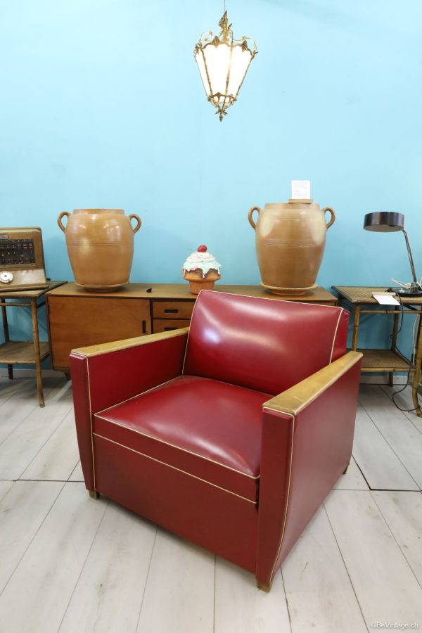 Roter Sessel im Art Deco Stil - Image 5 | bevintage.ch