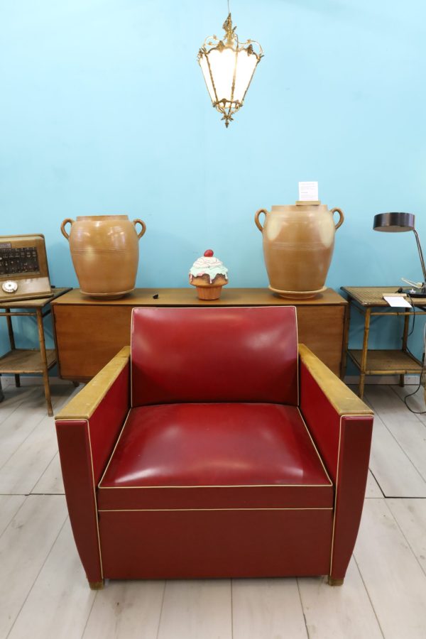 Roter Sessel im Art Deco Stil - Image 6 | bevintage.ch