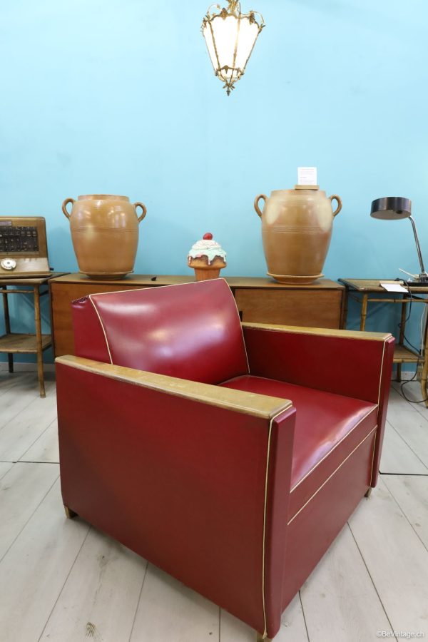 Roter Sessel im Art Deco Stil - Image 3 | bevintage.ch