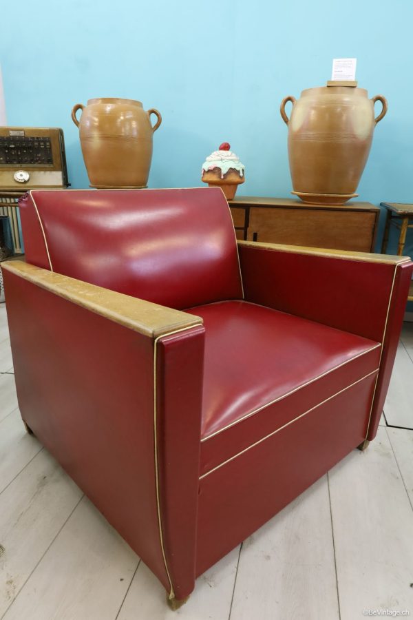 Roter Sessel im Art Deco Stil - Image 4 | bevintage.ch