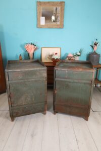 Pair of metal commodes
