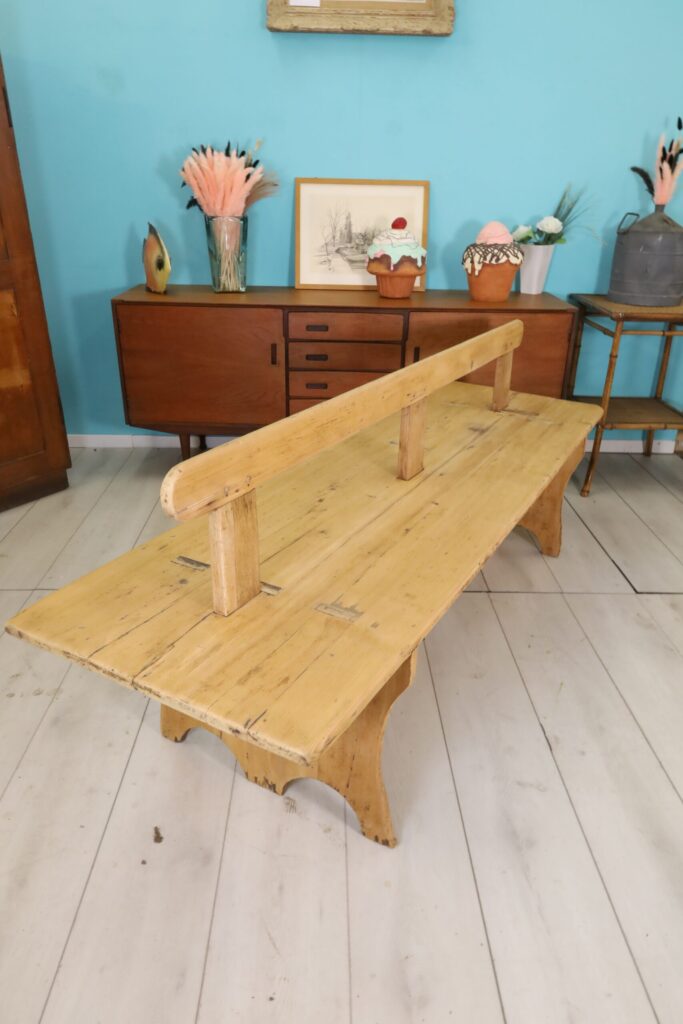 Antique fir wood double sided bench