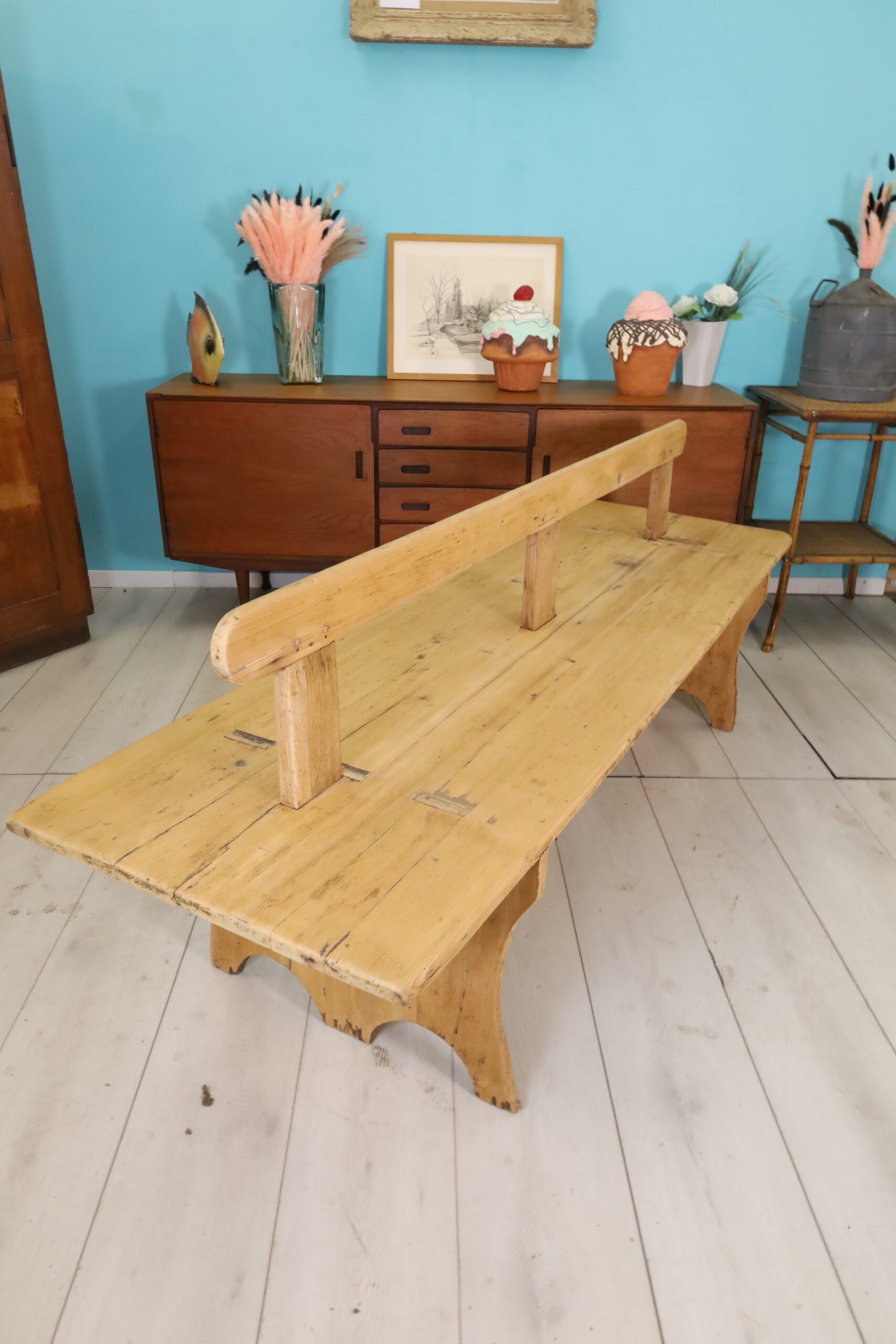 Antique fir wood bench - Image 5 | bevintage.ch