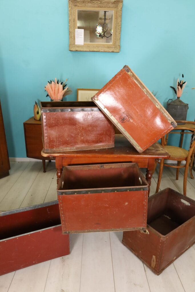 Antique French Volcanic Fibre Boxes