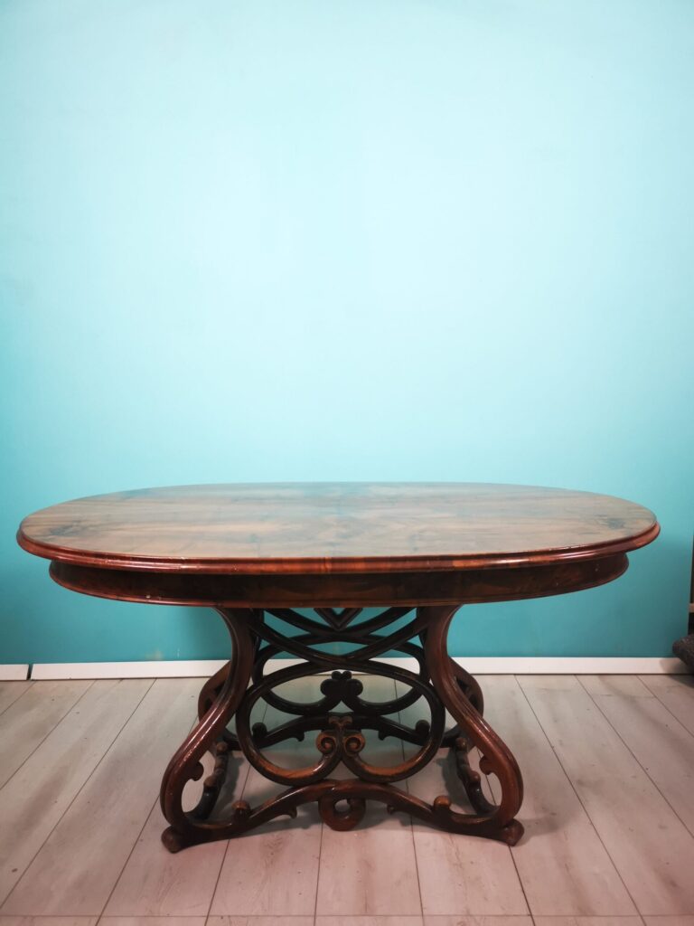 Old oval walnut table