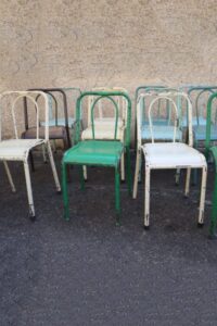 80x chaises de jardin vintage en fer