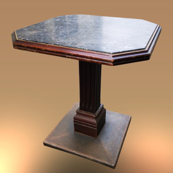 Table de bistrot antique avec plateau en marbre - Image 6 | bevintage.ch