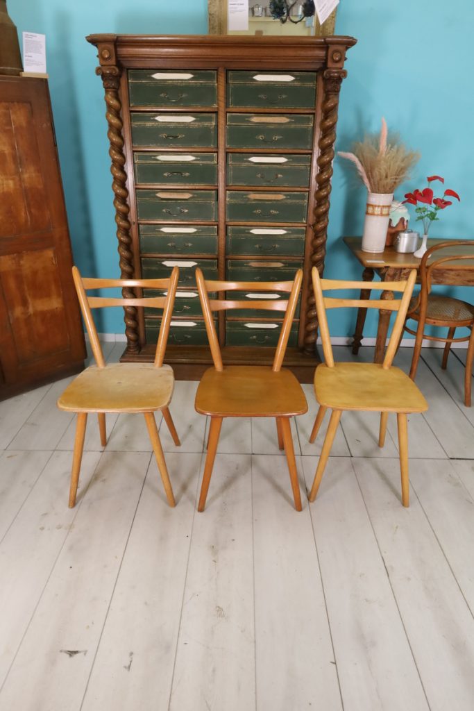 Vintage chairs made from beech wood