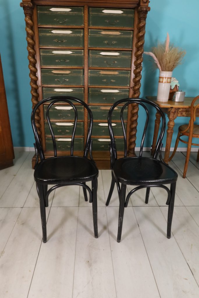 Black bentwood chairs