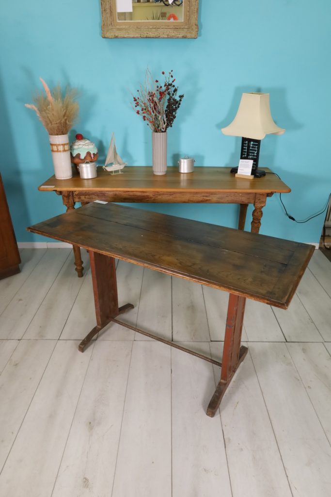 Antique oak and cast iron bistro table