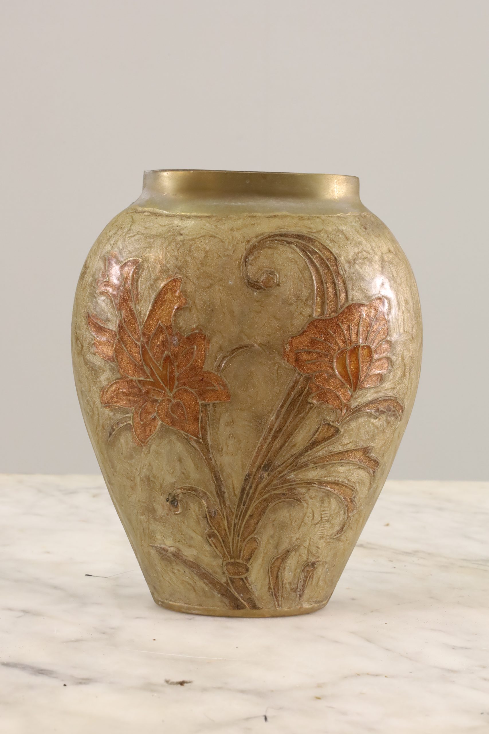 Enamelled Brass Vase Image 4 | bevintage.ch