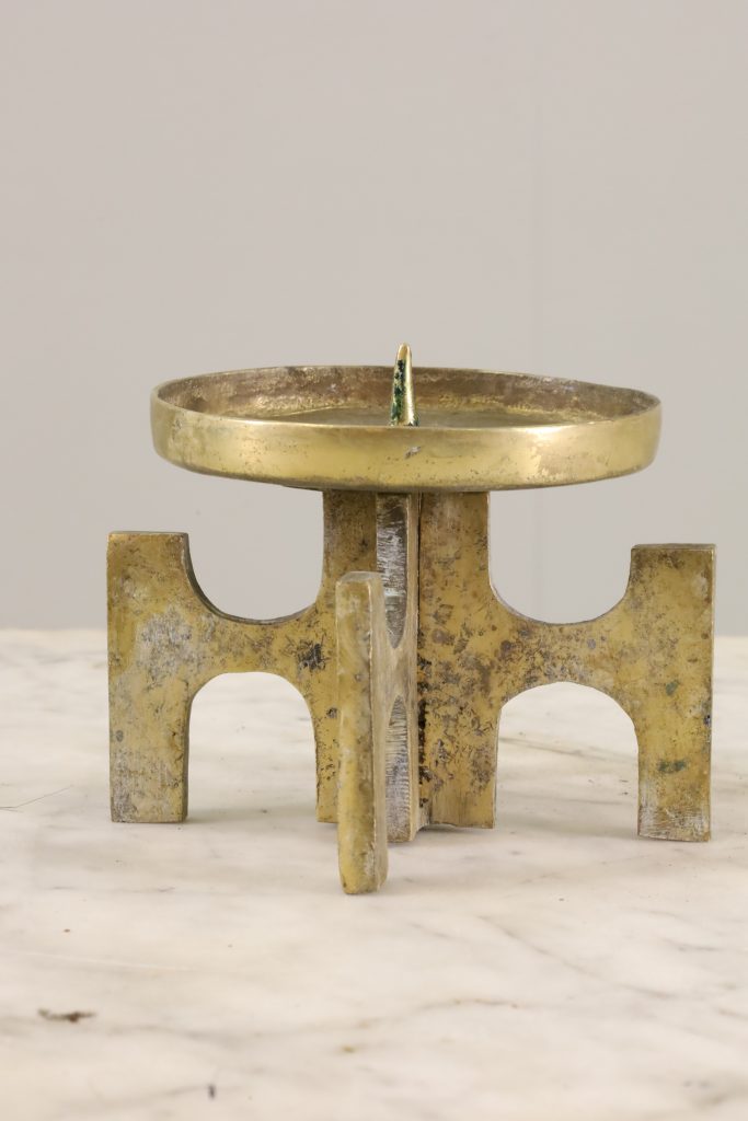 Art Deco Cast Brass Candlestick 30s