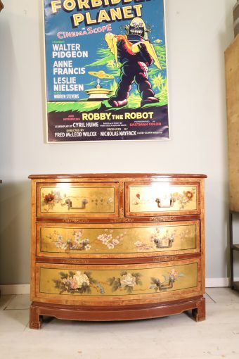 Chinese hand-painted chest of drawers - 50s