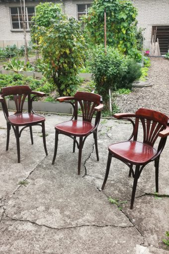 Chaises à accoudoirs marron - 40 pcs