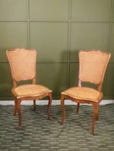 Chairs from the 60s and Viennese wickerwork - beech - 6 pcs.