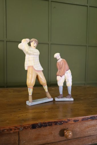 Hand-painted wooden figures - A pair