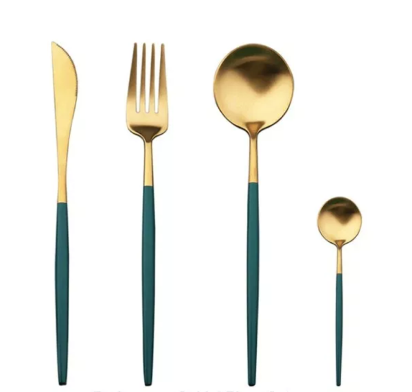 Cutlery green-gold