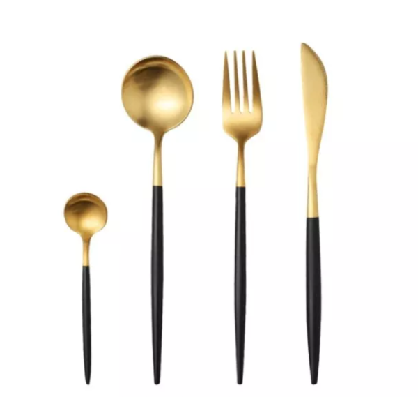Cutlery black-gold