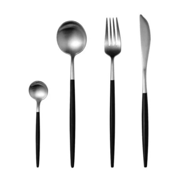Cutlery black-silver
