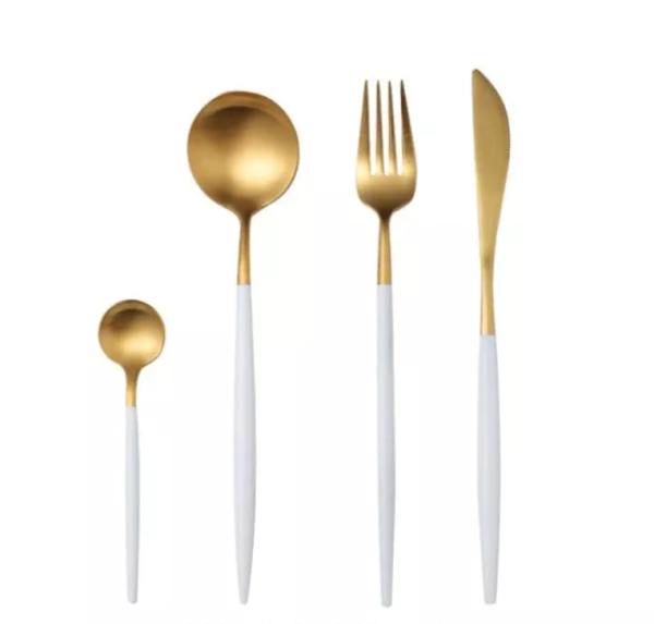 Cutlery white-gold