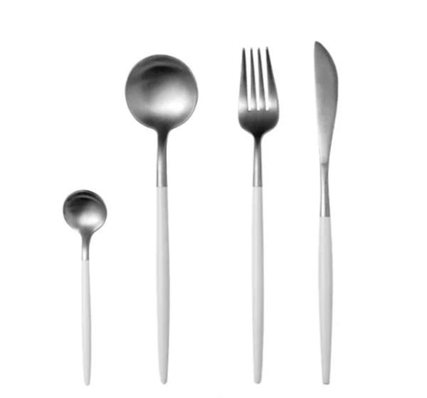 Cutlery white-silver