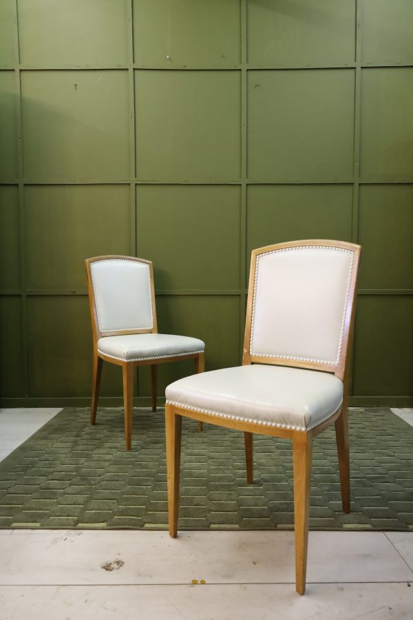 Stühle aus Nussbaum und Leder