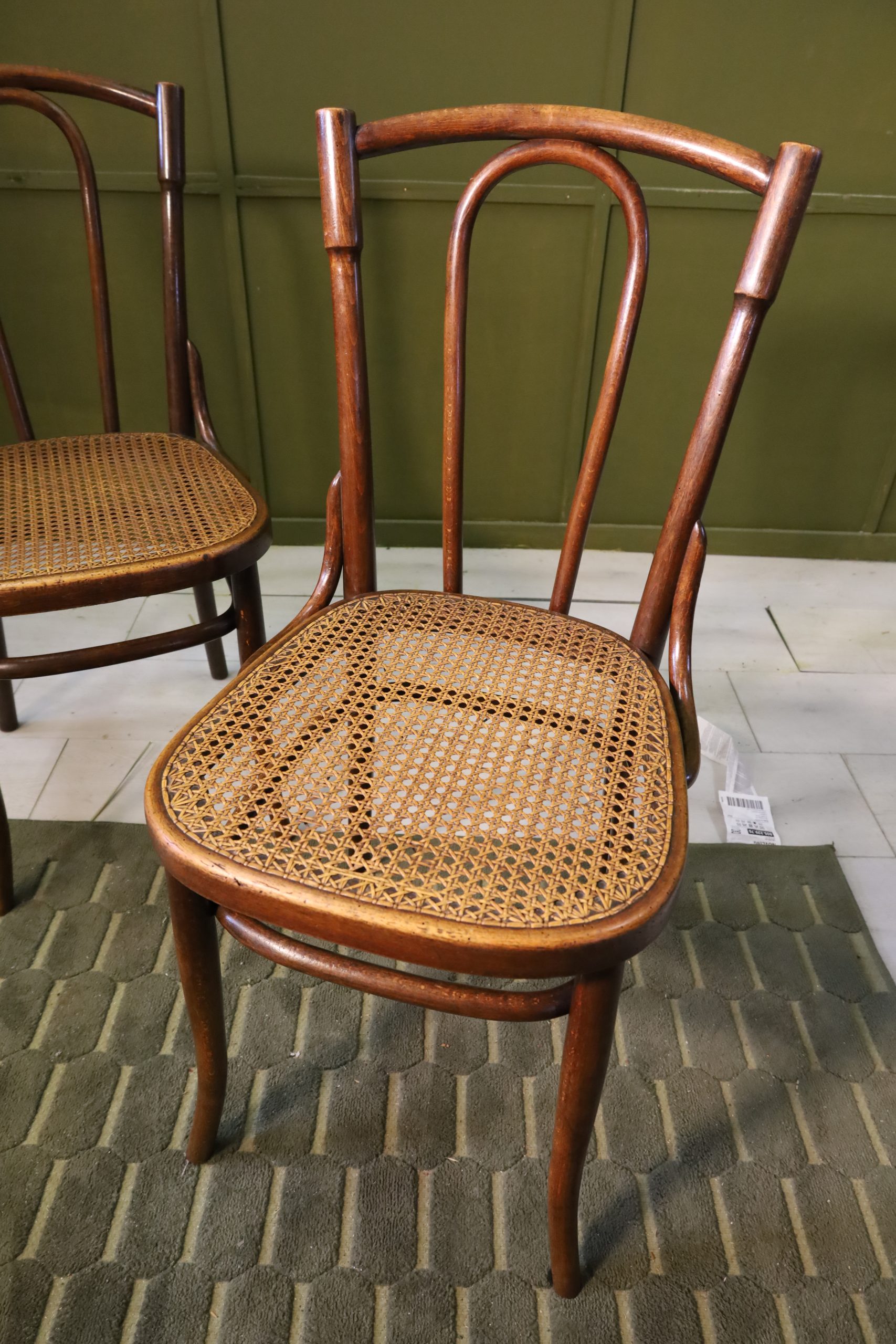 Dark chairs with wickerwork - 1/3 pc