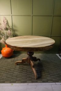 Table de salle à manger ronde - 19ème siècle - Noyer