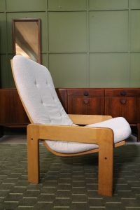 Armchair white by Yngve Ekström for Swedese - restored - 1/2 piece