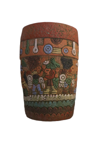 Mexikanische Aztekenvase Vintage 23x16cm