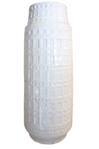 Scheurich Vase blanc Allemagne de l'Ouest 50x22cm