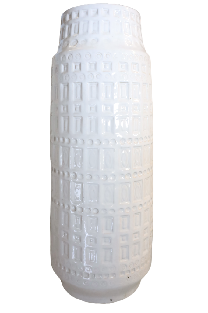 Scheurich Vase blanc Allemagne de l'Ouest 50x22cm