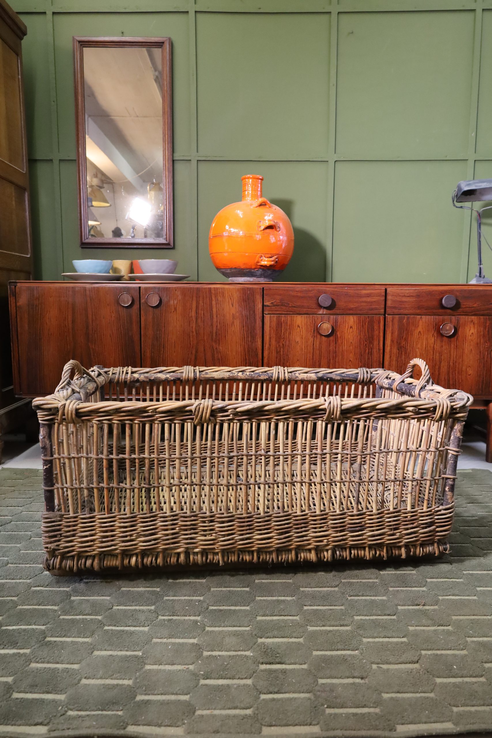 Antique wicker basket - late 19th century