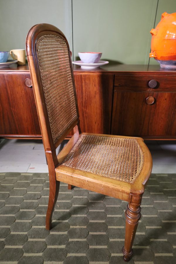 Walnut chairs with Viennese wickerwork